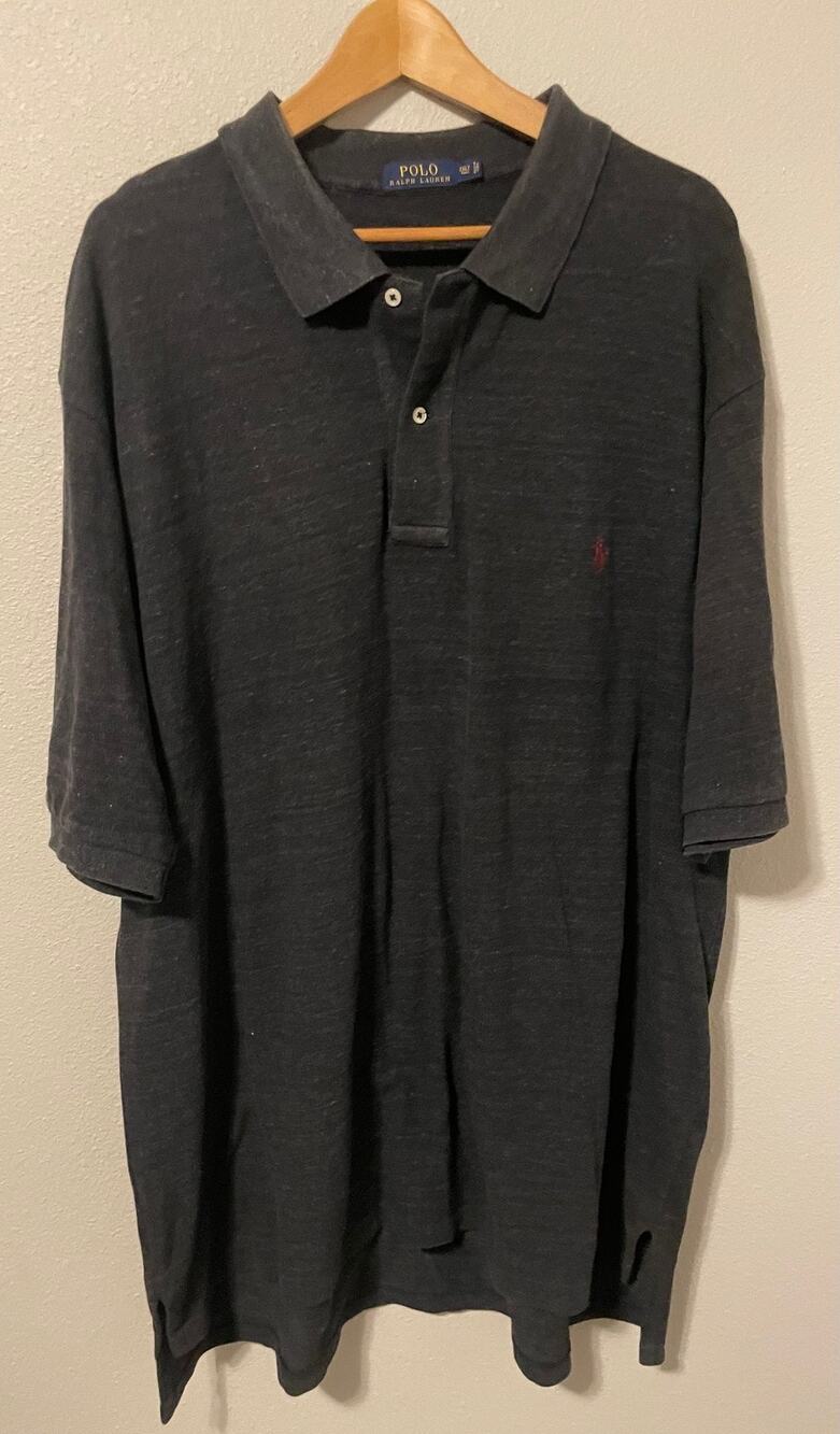Polo Ralph Lauren Polo Shirt Mens 2XLT Dark Gray Big Tall Cotton Red Pony Casual
